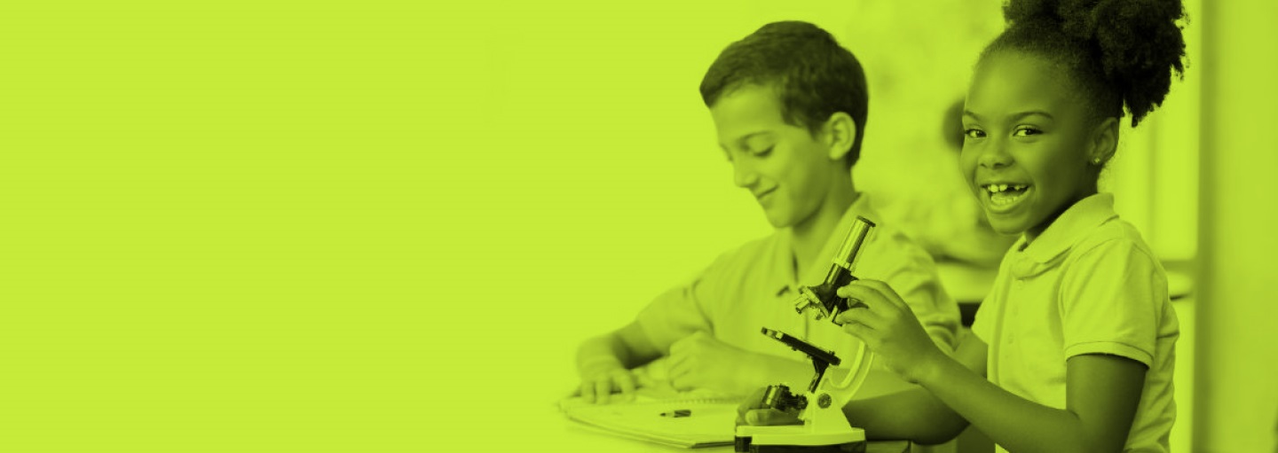 kids with a microscope