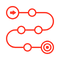icon of a roadmap with stop points